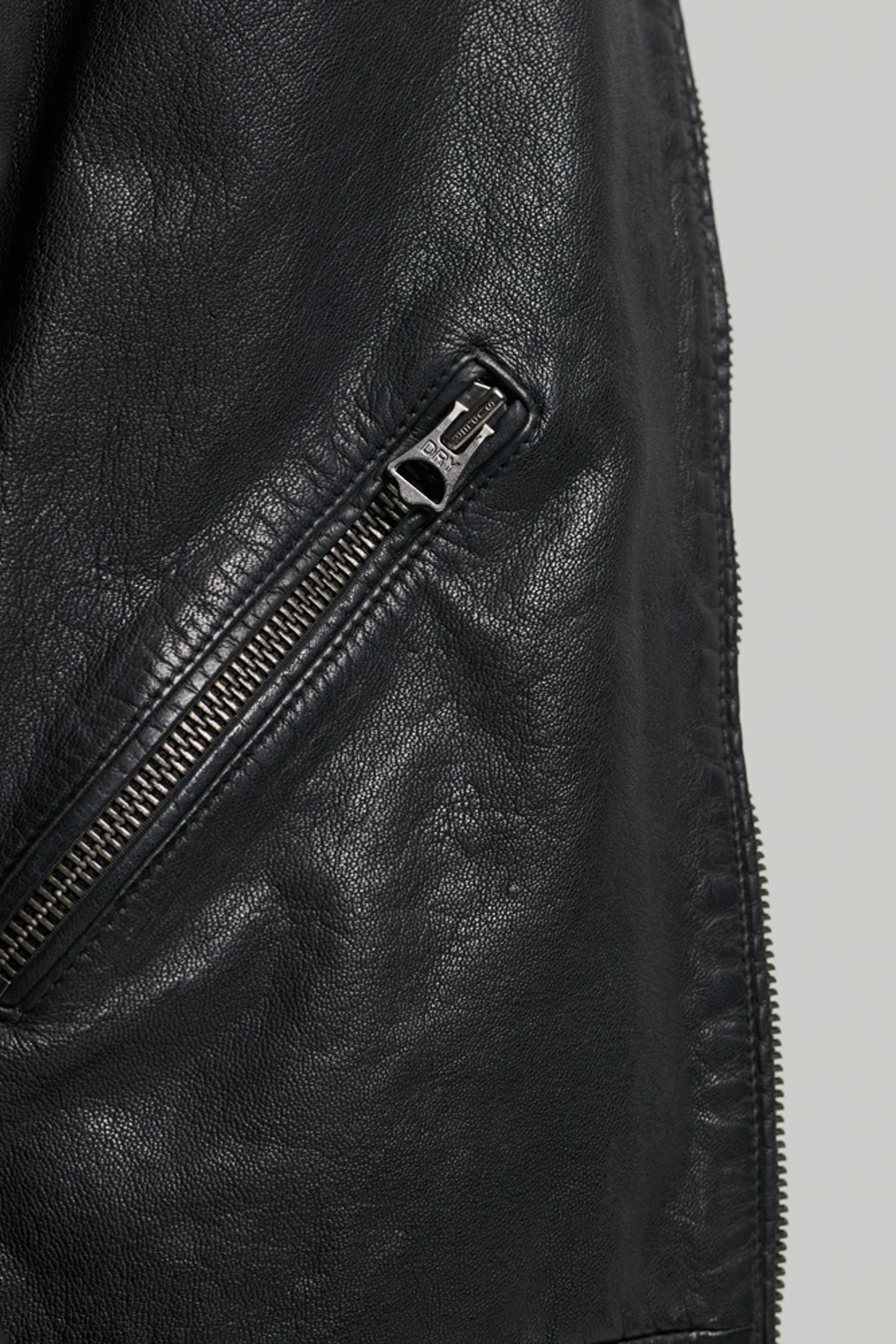 Buy Superdry Black Heritage Leather Sports Racer Jacket from Next Ireland