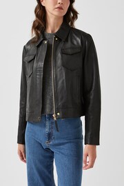 Radley London Baylis Black Leather Bomber Jacket - Image 1 of 6