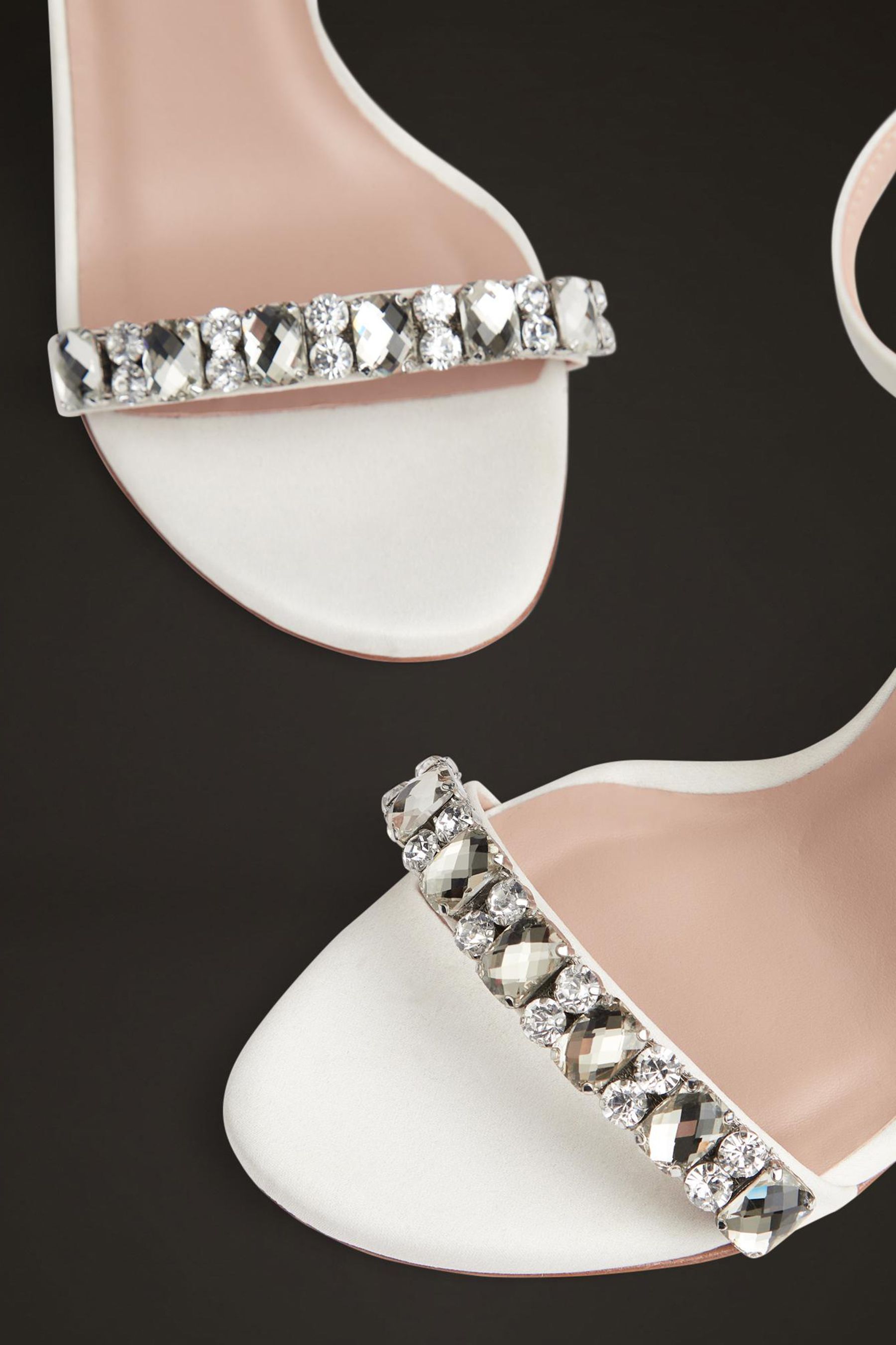 White jewelled sandals hot sale