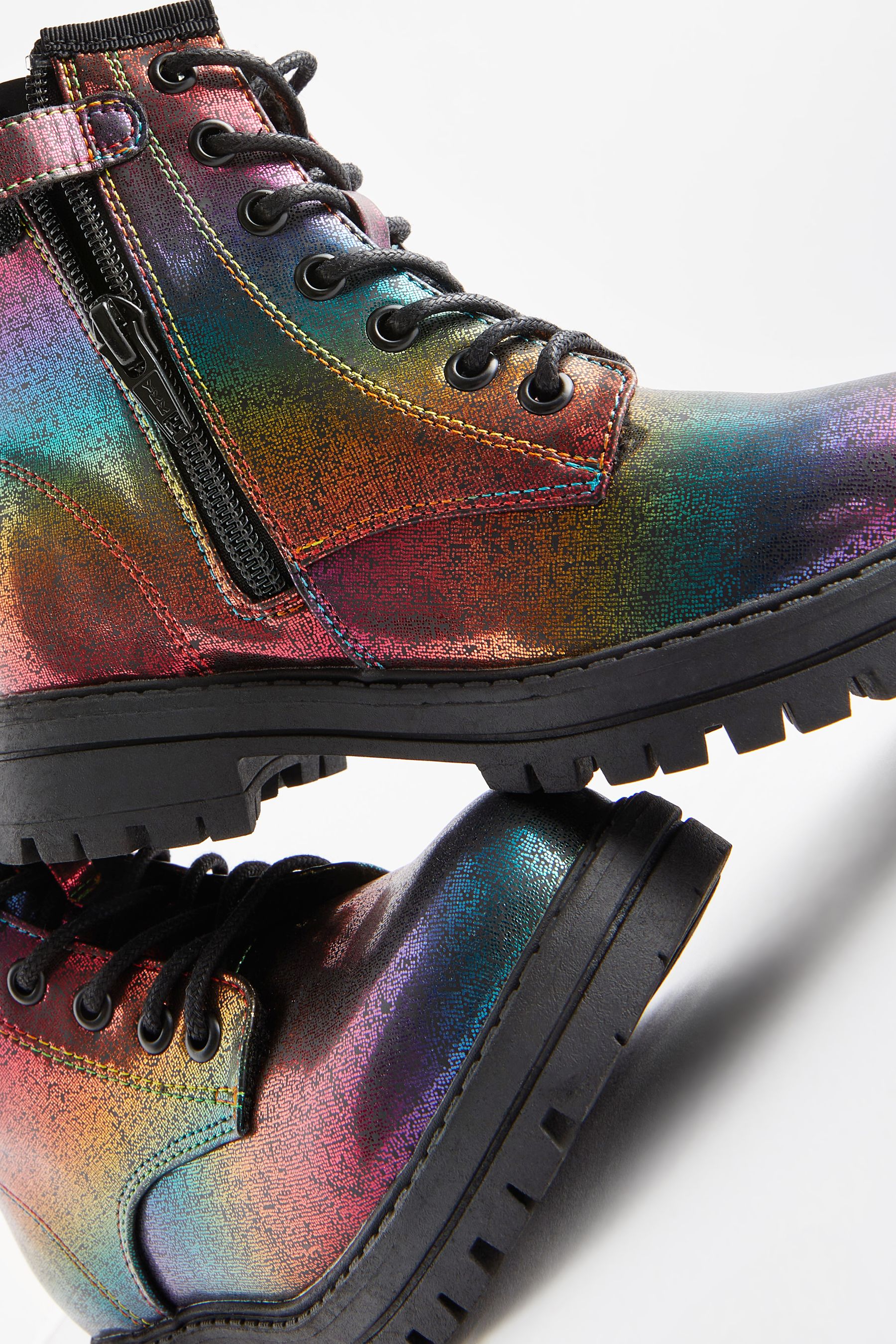 Metallic rainbow shoes hot sale