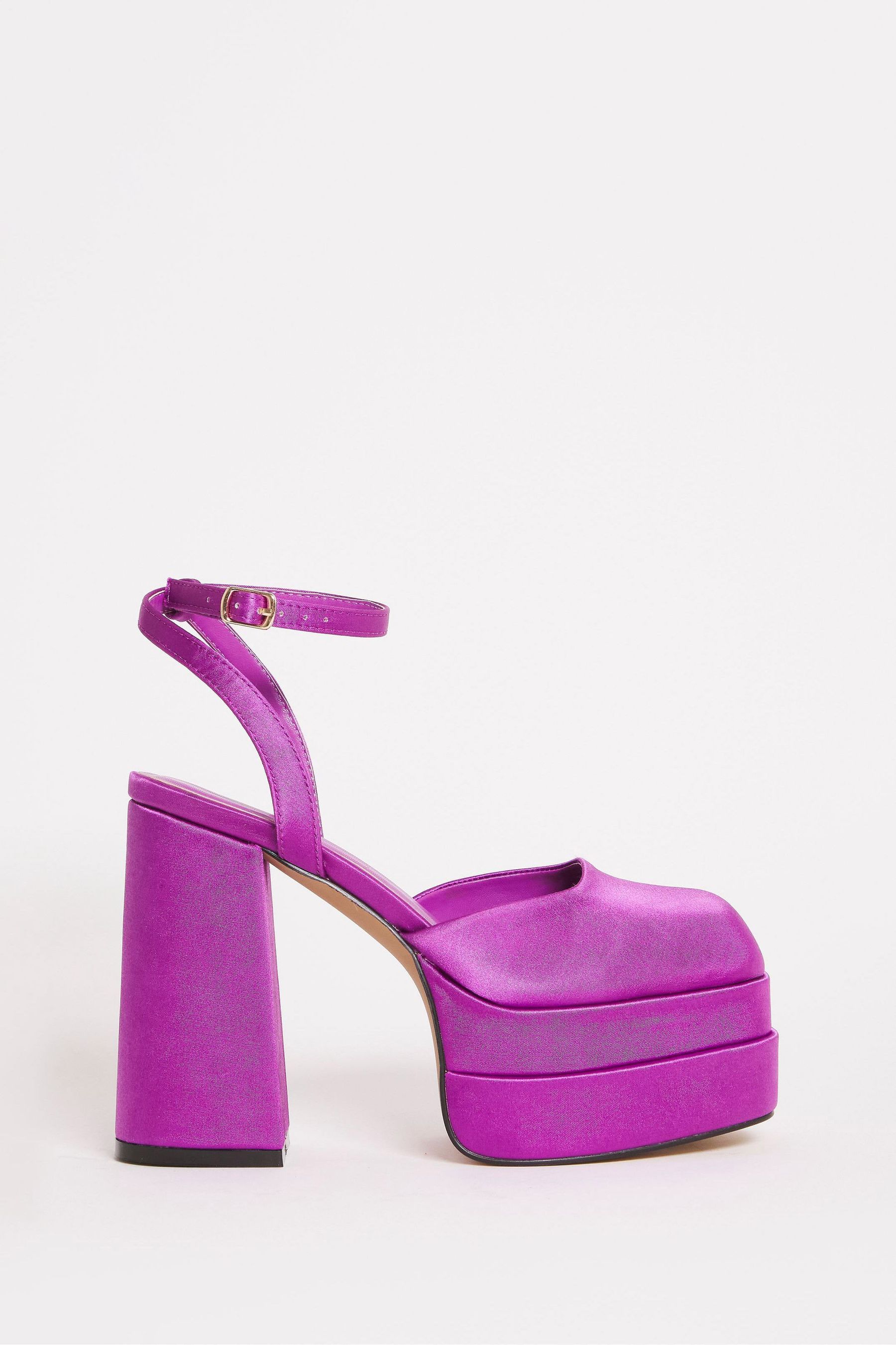 Buy Simply Be Pink Magenta Square Toe Platform Court Wide Fit Shoes from Next Luxembourg
