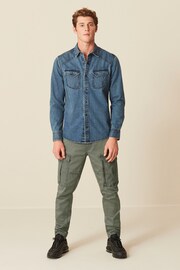 Blue Denim Twin Pocket Long Sleeve Shirt - Image 2 of 8