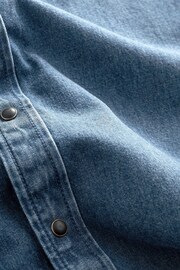 Blue Denim Twin Pocket Long Sleeve Shirt - Image 8 of 8