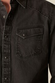 Black Denim Twin Pocket Long Sleeve Shirt - Image 5 of 9