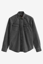 Black Denim Twin Pocket Long Sleeve Shirt - Image 7 of 9