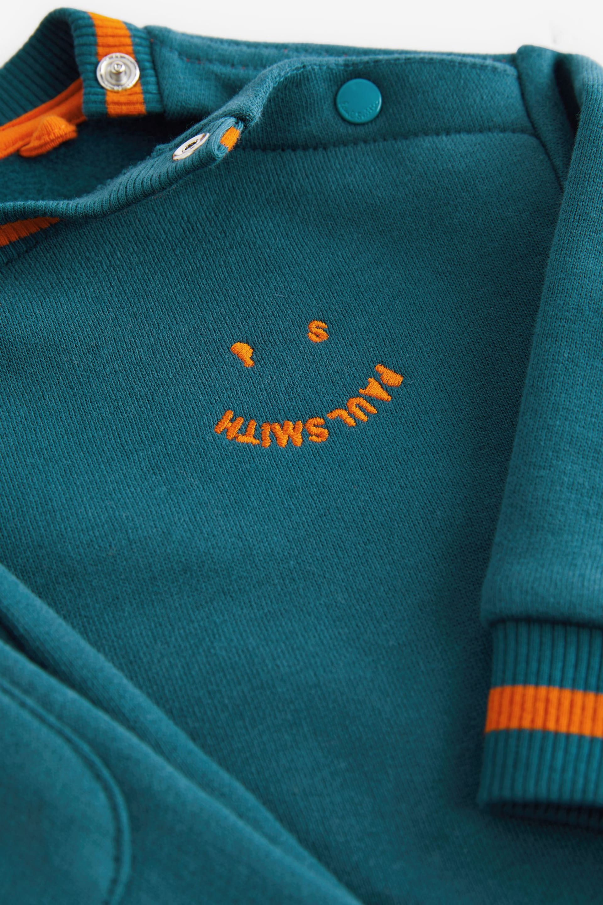 Paul Smith Baby Boys Teal  'Happy' Sweat Top and Jogger Set - Image 3 of 4