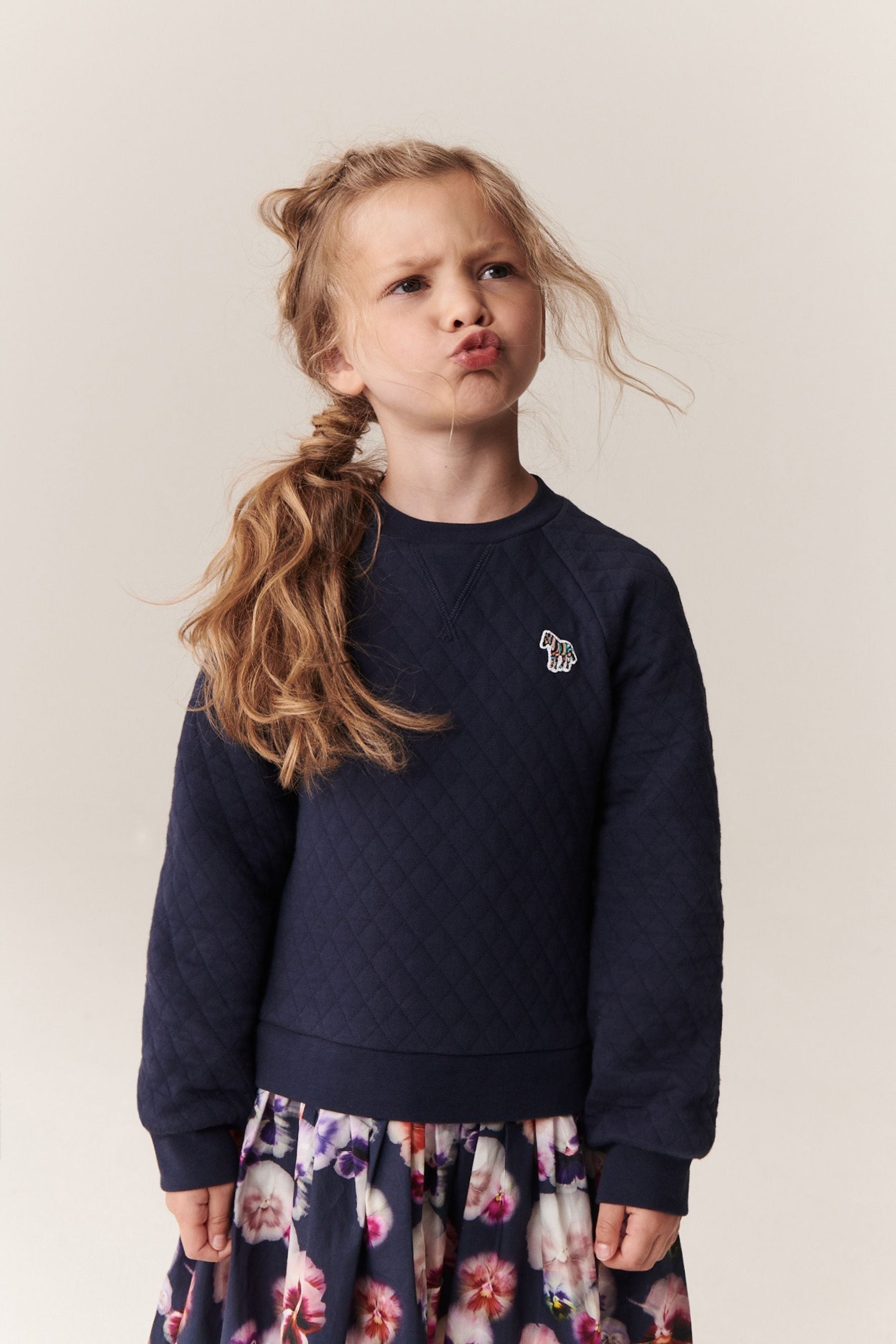 Buy Paul Smith Junior Girls Navy Zebra Logo Floral Sweat Mockable Dress from Next Luxembourg