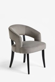 Set of 2 Soft Velvet Mid Grey Remi Arm Dining Chairs - Image 3 of 7