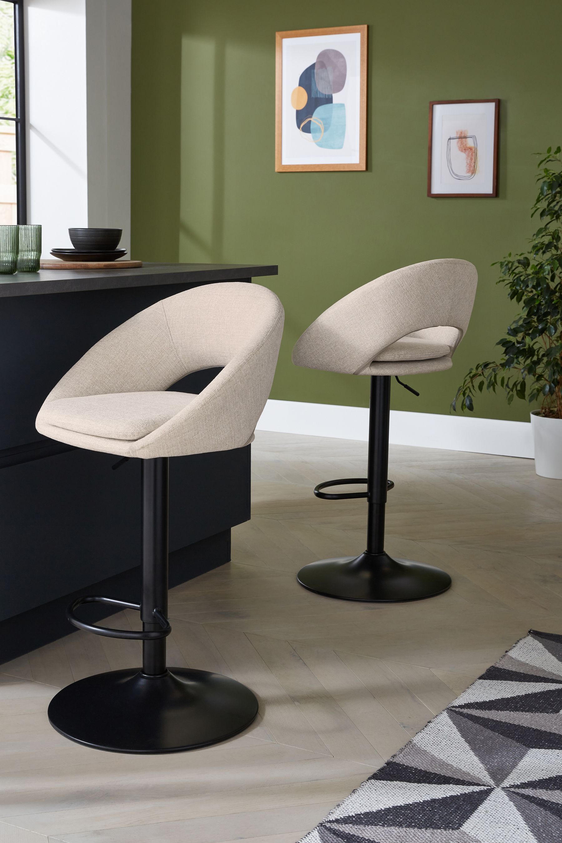 Buy Tweedy Plain Light Natural Hewitt Adjustable Height Bar Stool from the Next UK online shop