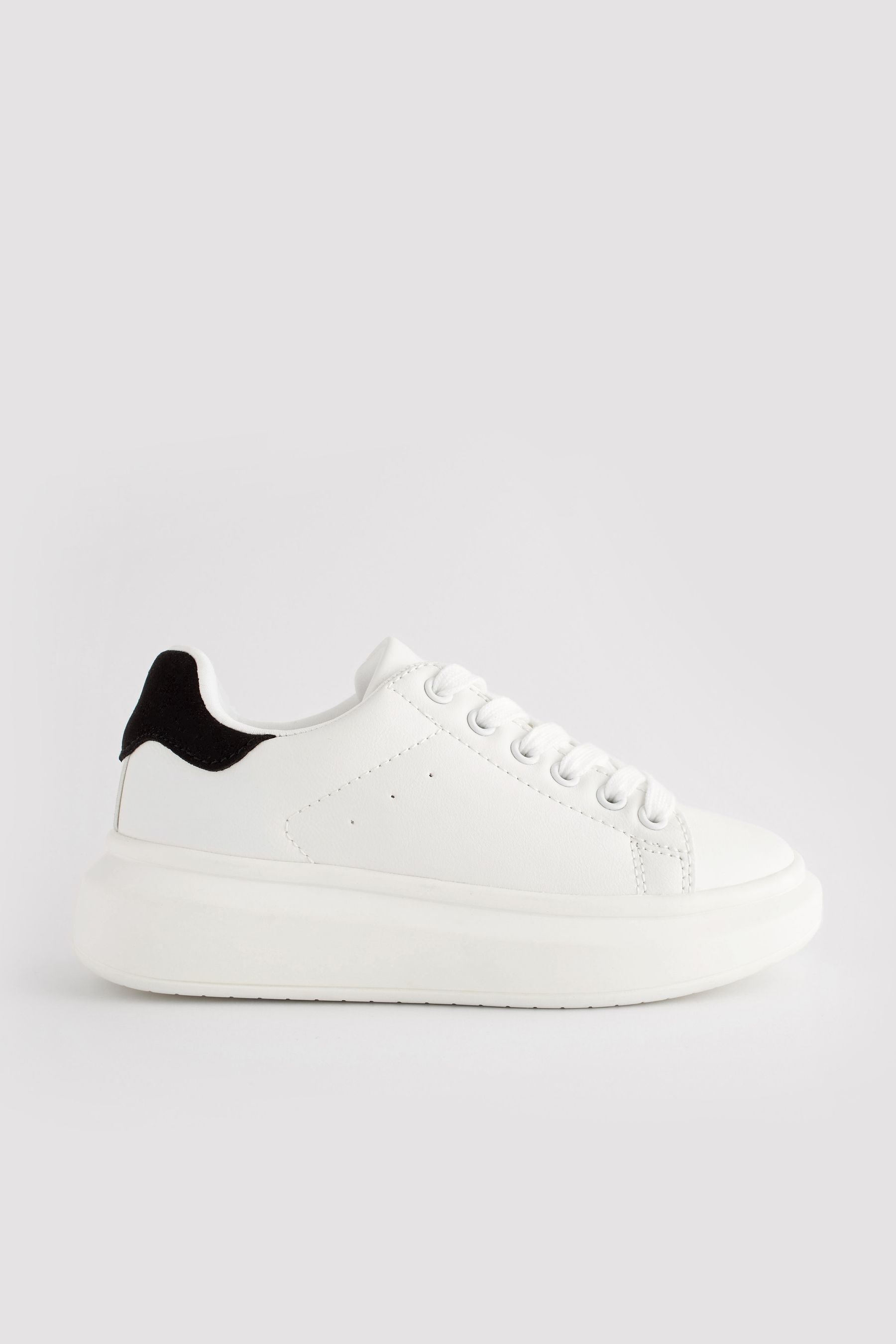 White thick sole trainers sales