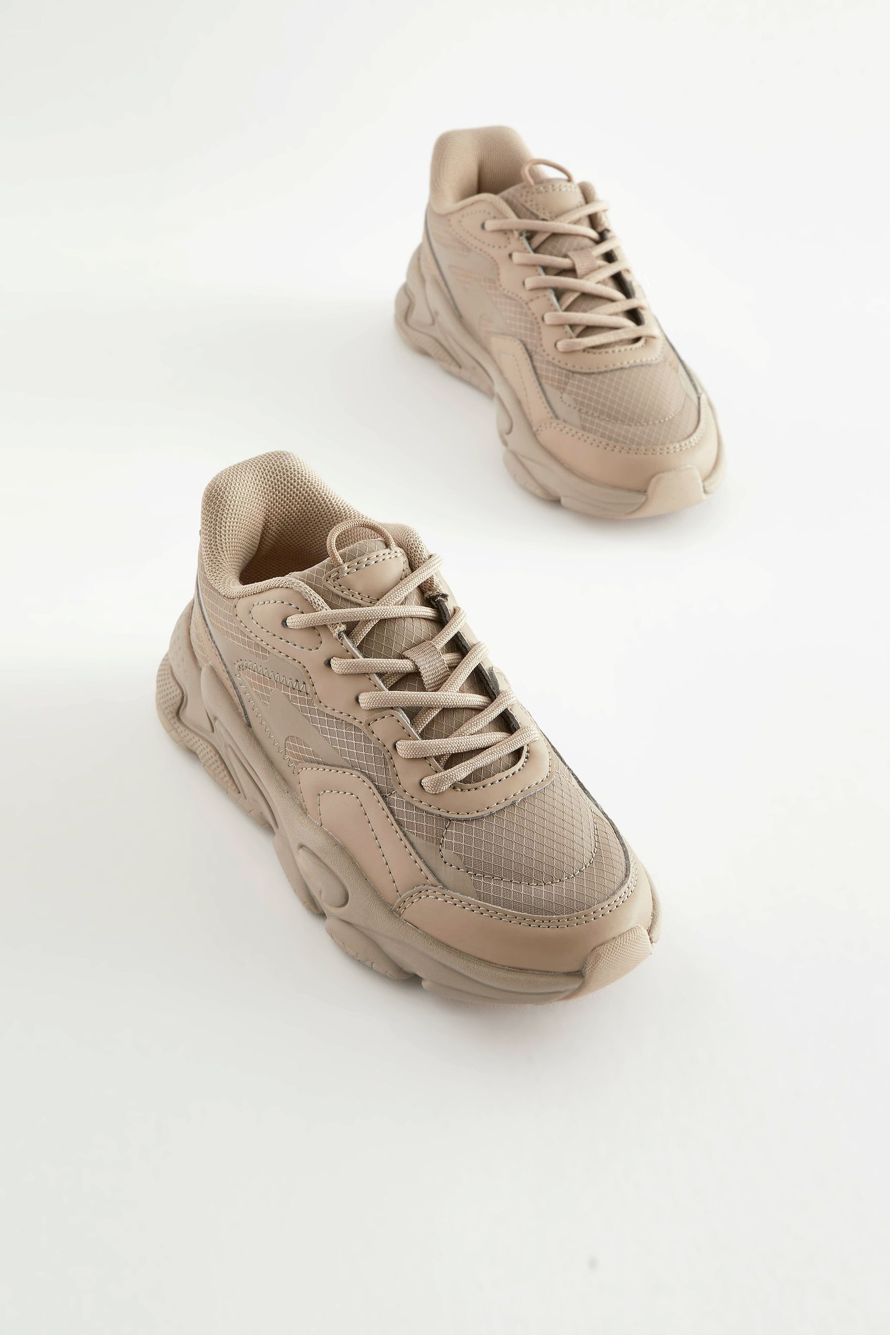 Buy Taupe Brown Chunky Trainers from Next Luxembourg