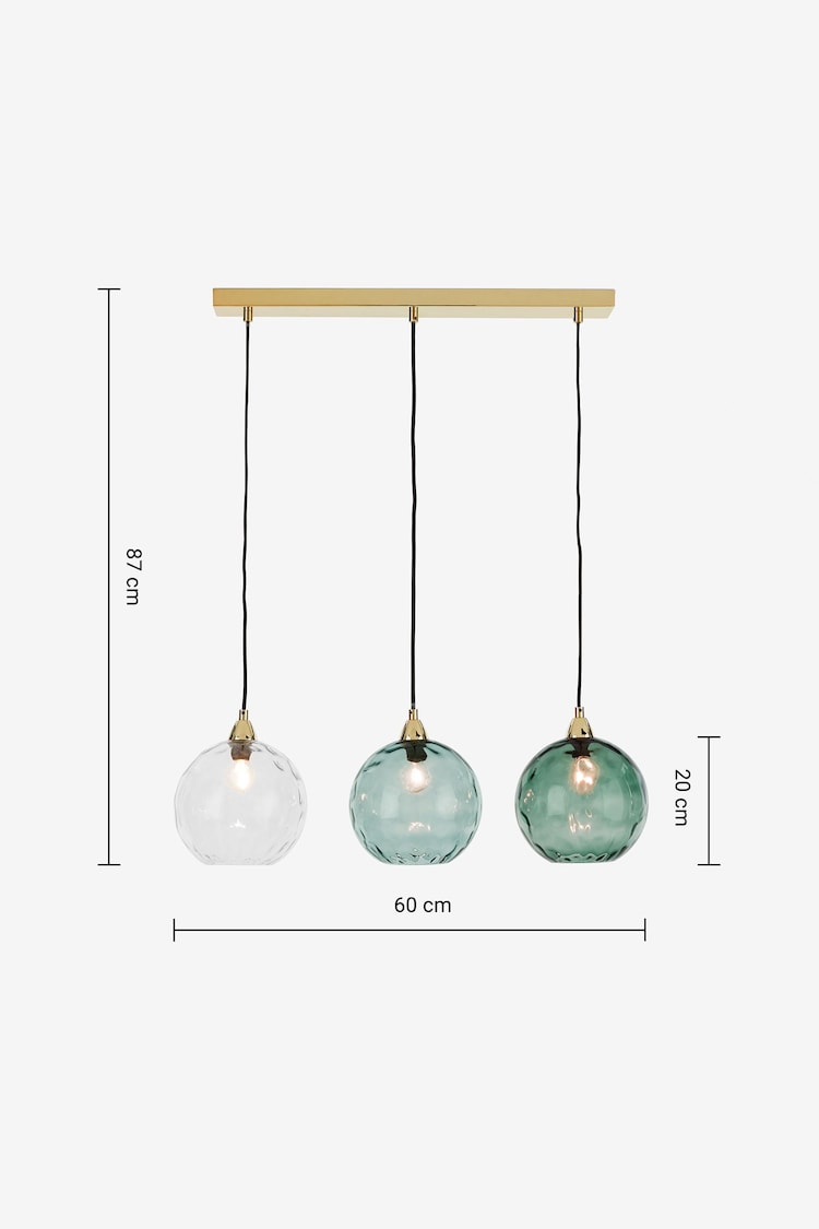 MADE.COM Blue Ilaria Extra Large 3 Light Linear Pendant Bar Cluster Pendant - Image 6 of 6