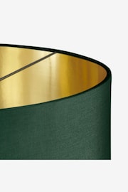 MADE.COM Green and Brushed Brass Oro Pendant Drum Lamp Shade - Image 3 of 7