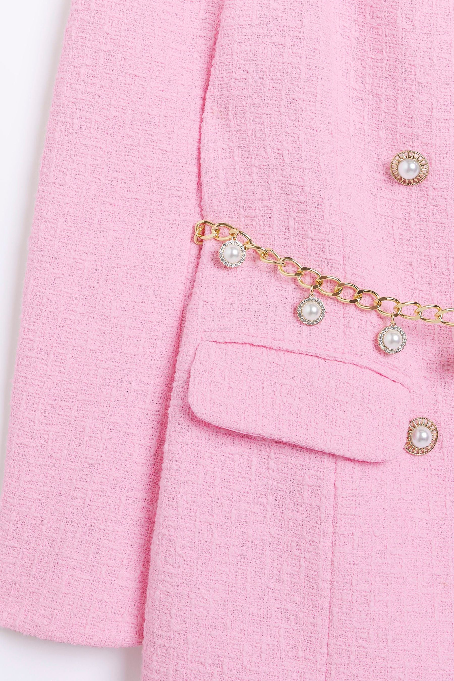 River island pink boucle jacket new arrivals