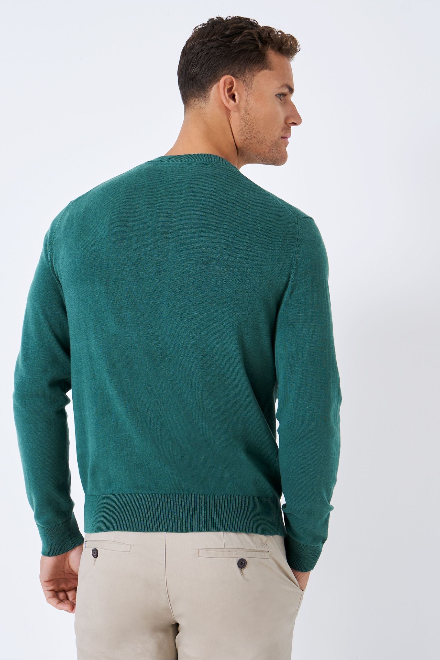Buy Crew Clothing Company Jade Green Cotton Classic Jumper from Next Luxembourg