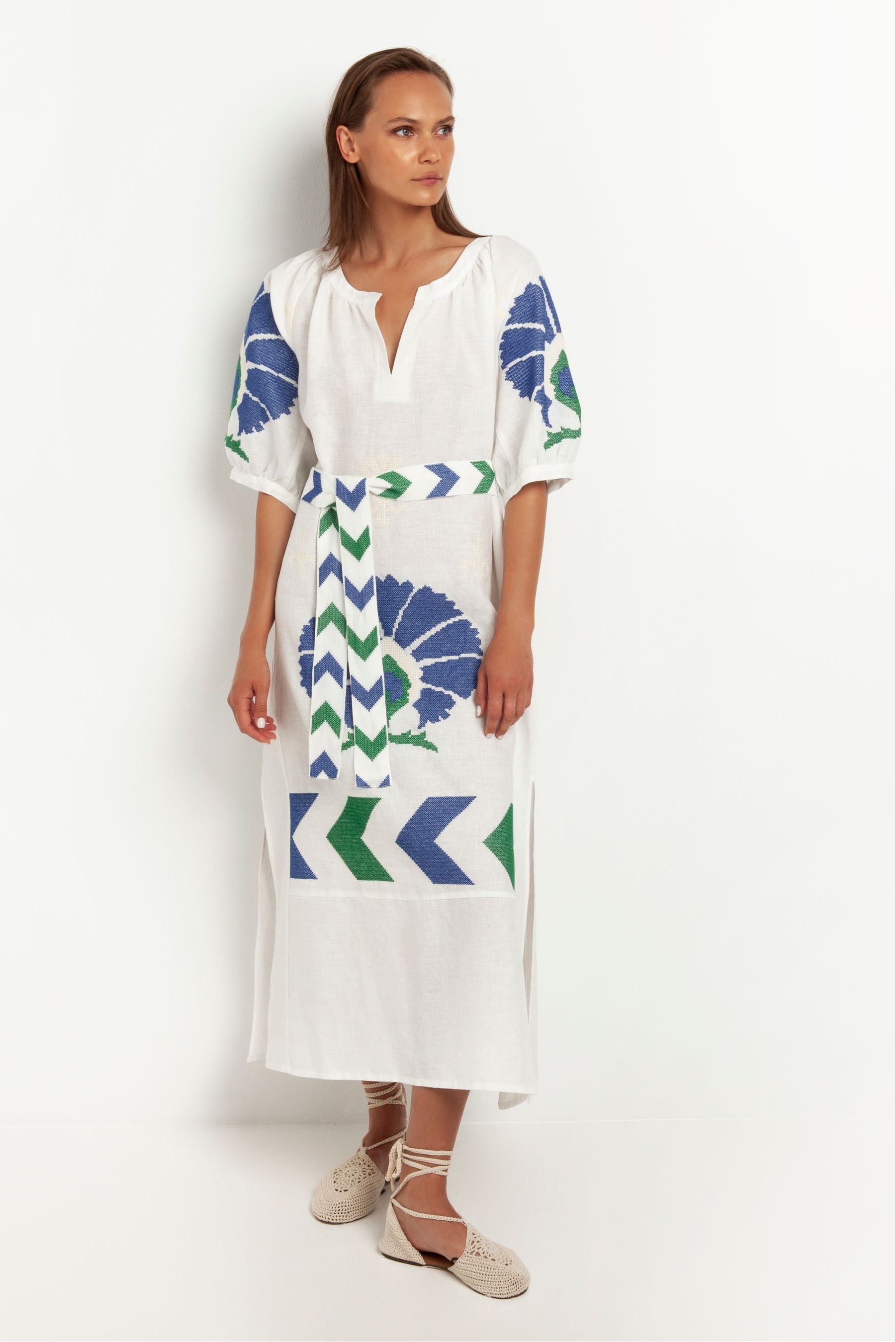 Linen dresses peacocks discount
