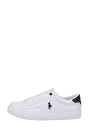 Polo Ralph Lauren White and Navy Blue Theron V Logo Trainers - Image 2 of 4