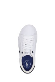 Polo Ralph Lauren White and Navy Blue Theron V Logo Trainers - Image 3 of 4