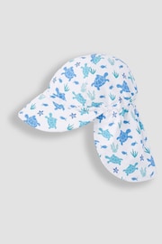 JoJo Maman Bébé Blue Turtle UPF 50 Sun Protection Hat - Image 1 of 3