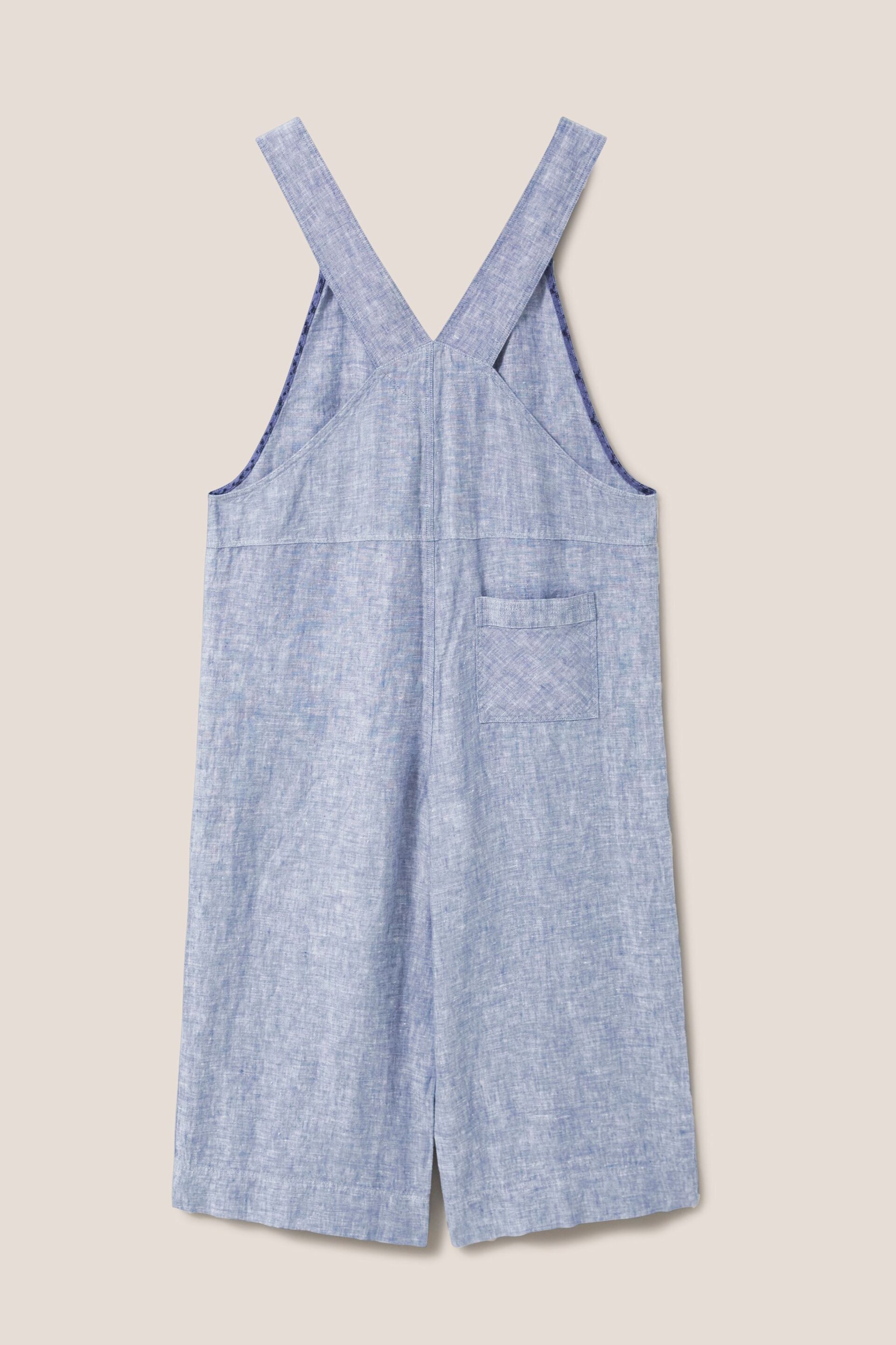 White Stuff Blue Viola Linen Dungarees - Image 6 of 6