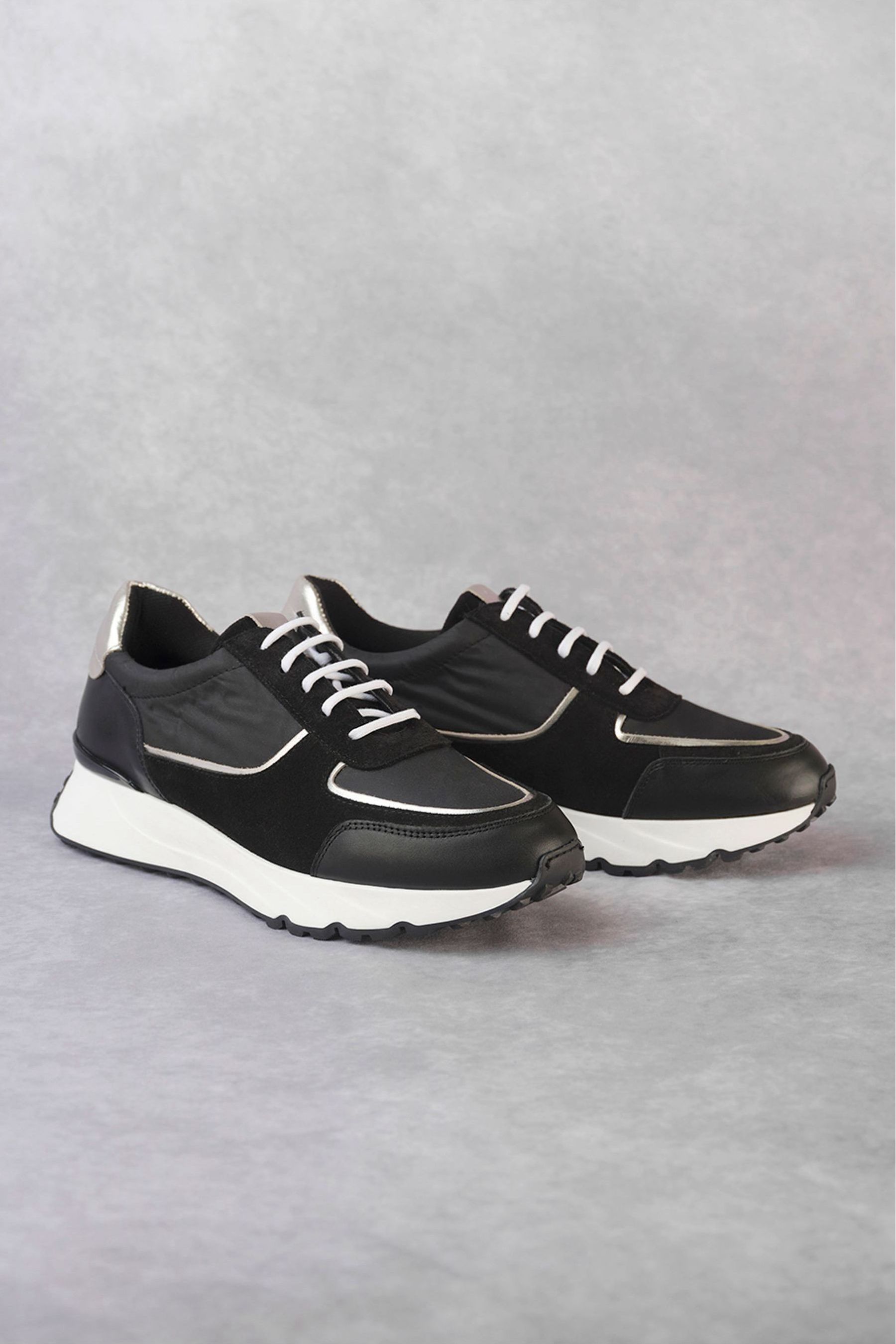 Buy Mint Velvet Black Leather Nala Trainers from Next Austria