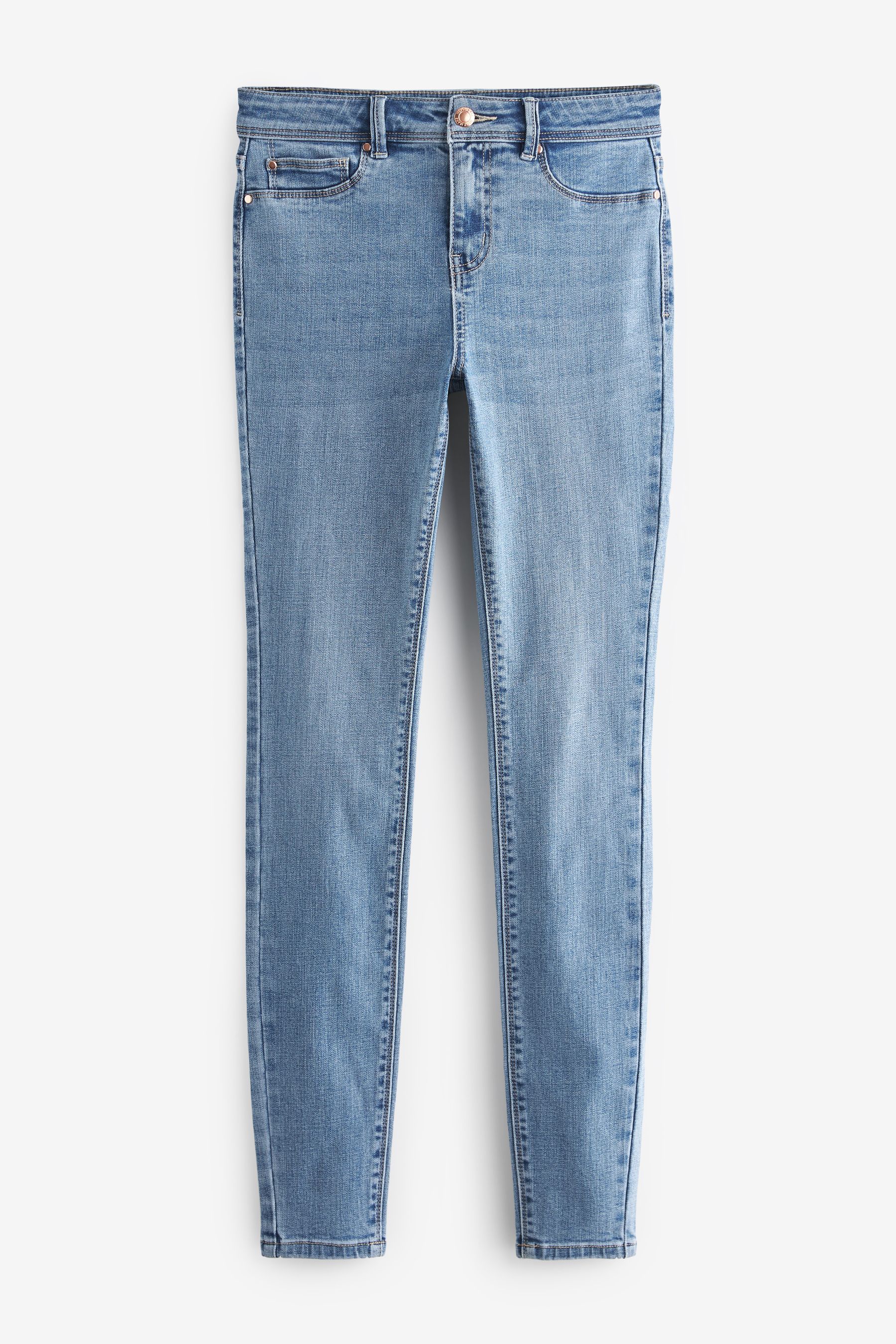 Buy Mid Blue Power Stretch Denim Leggings from the Next UK online shop
