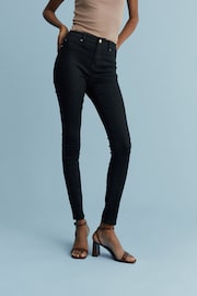 Black Power Stretch Denim Leggings - Image 3 of 7