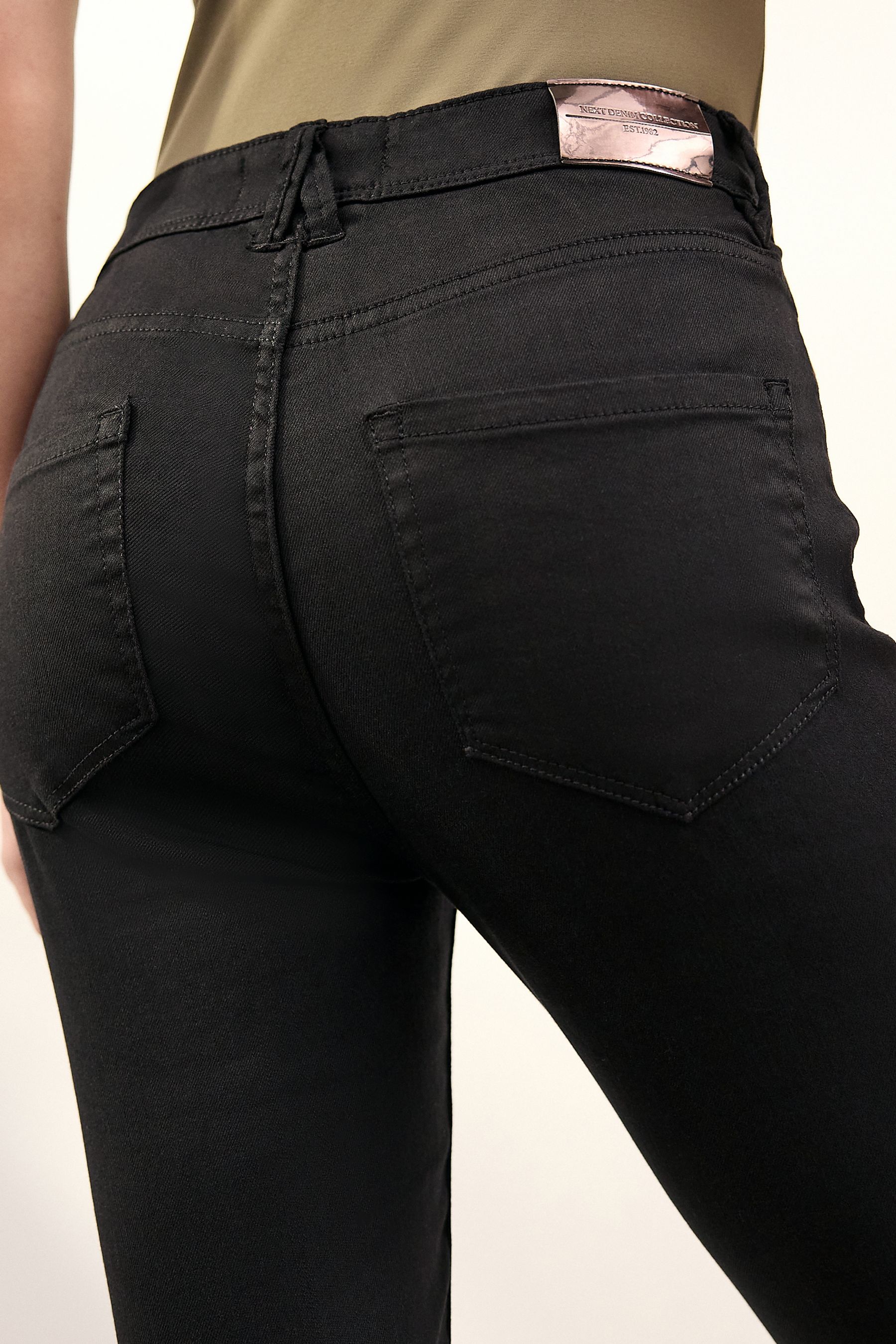 Buy Black Power Stretch Denim Leggings from Next Canada