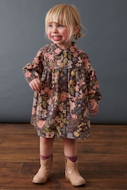 Chocolate Floral Print Cotton Shirt Dress (3mths-8yrs) - Image 2 of 6