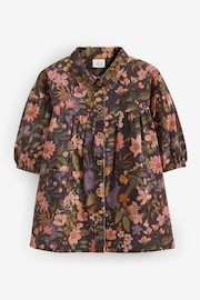 Chocolate Floral Print Cotton Shirt Dress (3mths-8yrs) - Image 5 of 6