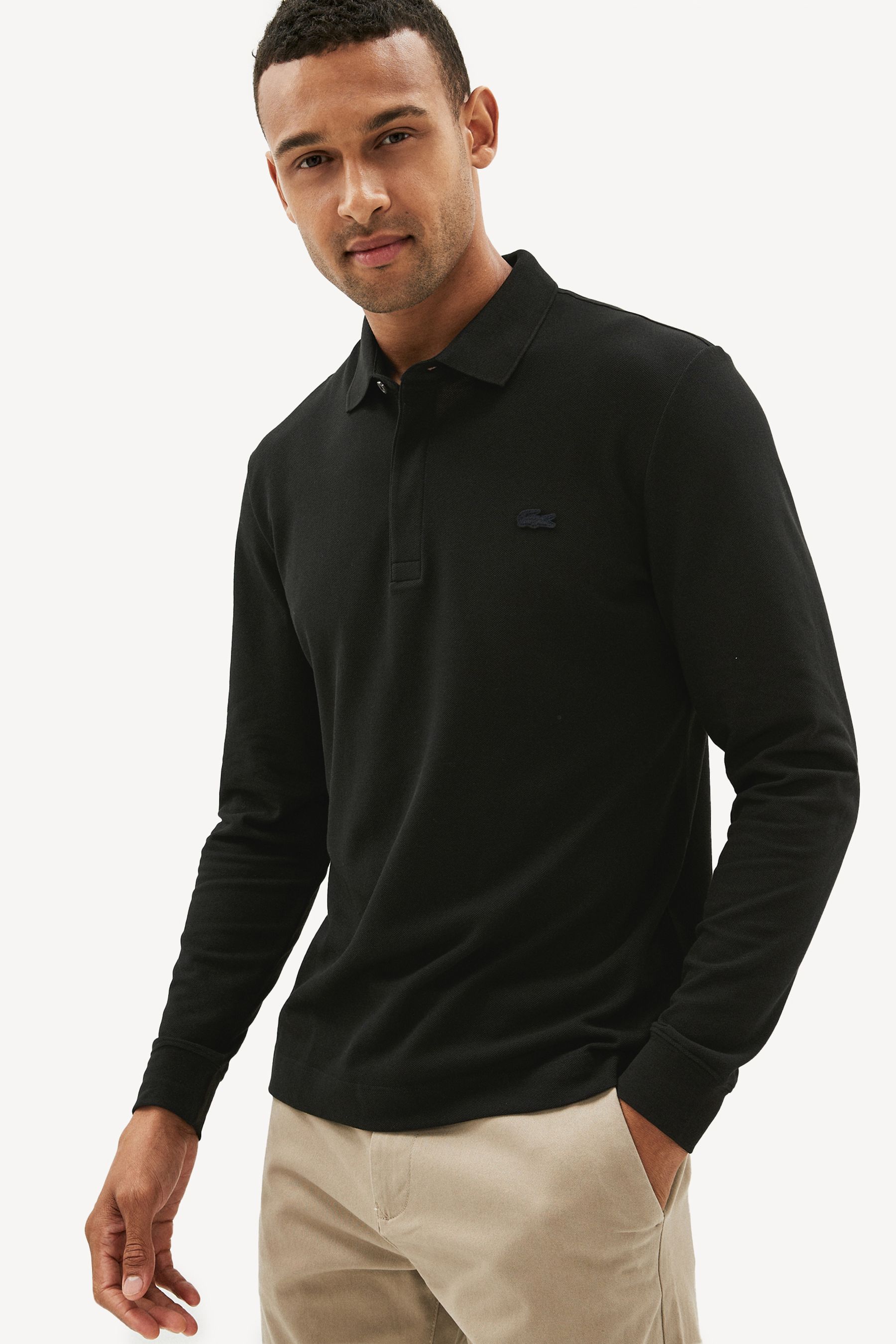 Lacoste grey long sleeve polo online