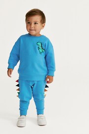Blue Dinosaur Character Sweatshirt and Jogger Set (3mths-7yrs) - Image 1 of 7
