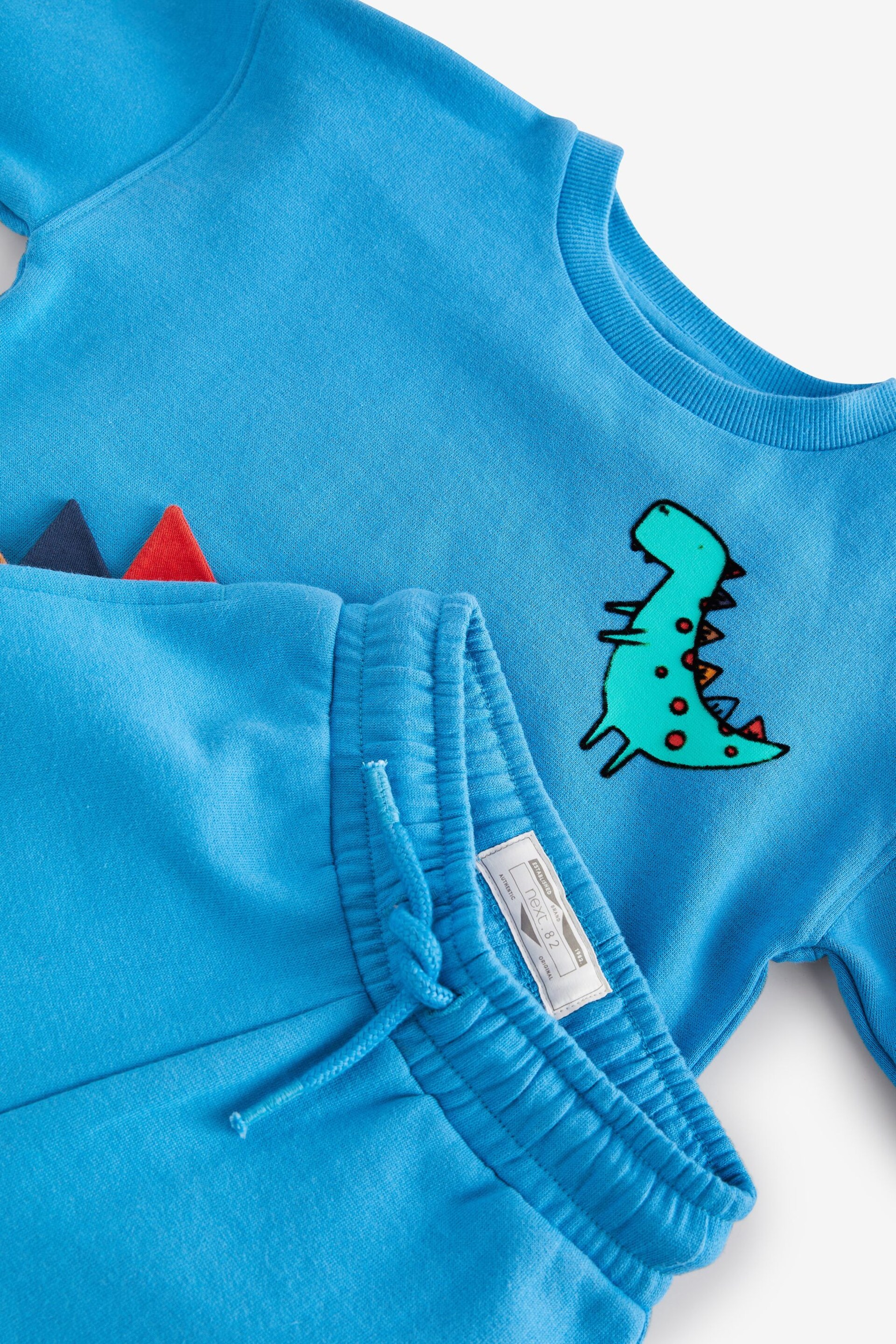 Blue Dinosaur Character Sweatshirt and Jogger Set (3mths-7yrs) - Image 6 of 7