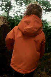 Orange Waterproof Teddy Borg Fleece Lined Coat (3mths-7yrs) - Image 2 of 7