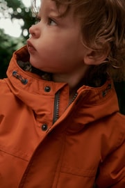 Orange Waterproof Teddy Borg Fleece Lined Coat (3mths-7yrs) - Image 3 of 7