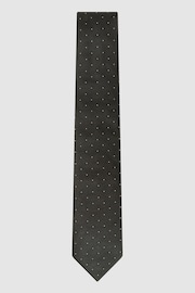 Reiss Dark Green Liam Polka Dot Tie - Image 1 of 5