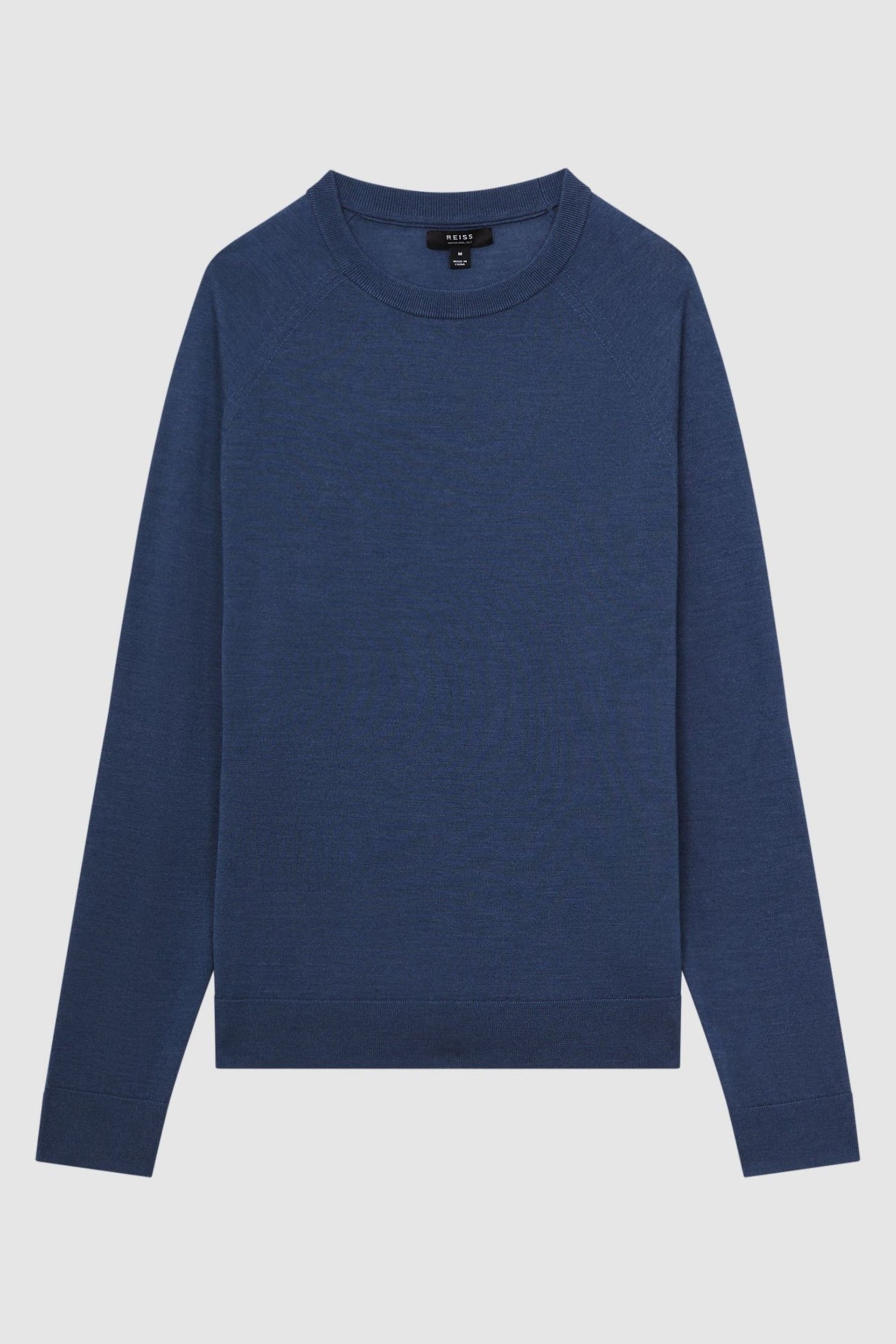 Reiss Airforce Blue Tinto Merino Silk Knitted Jumper - Image 2 of 6