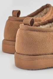 Tan Brown Cosy Faux Fur Lined Slipper Boots - Image 7 of 9