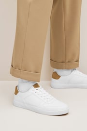 White Lace Up Low Trainers - Image 1 of 6