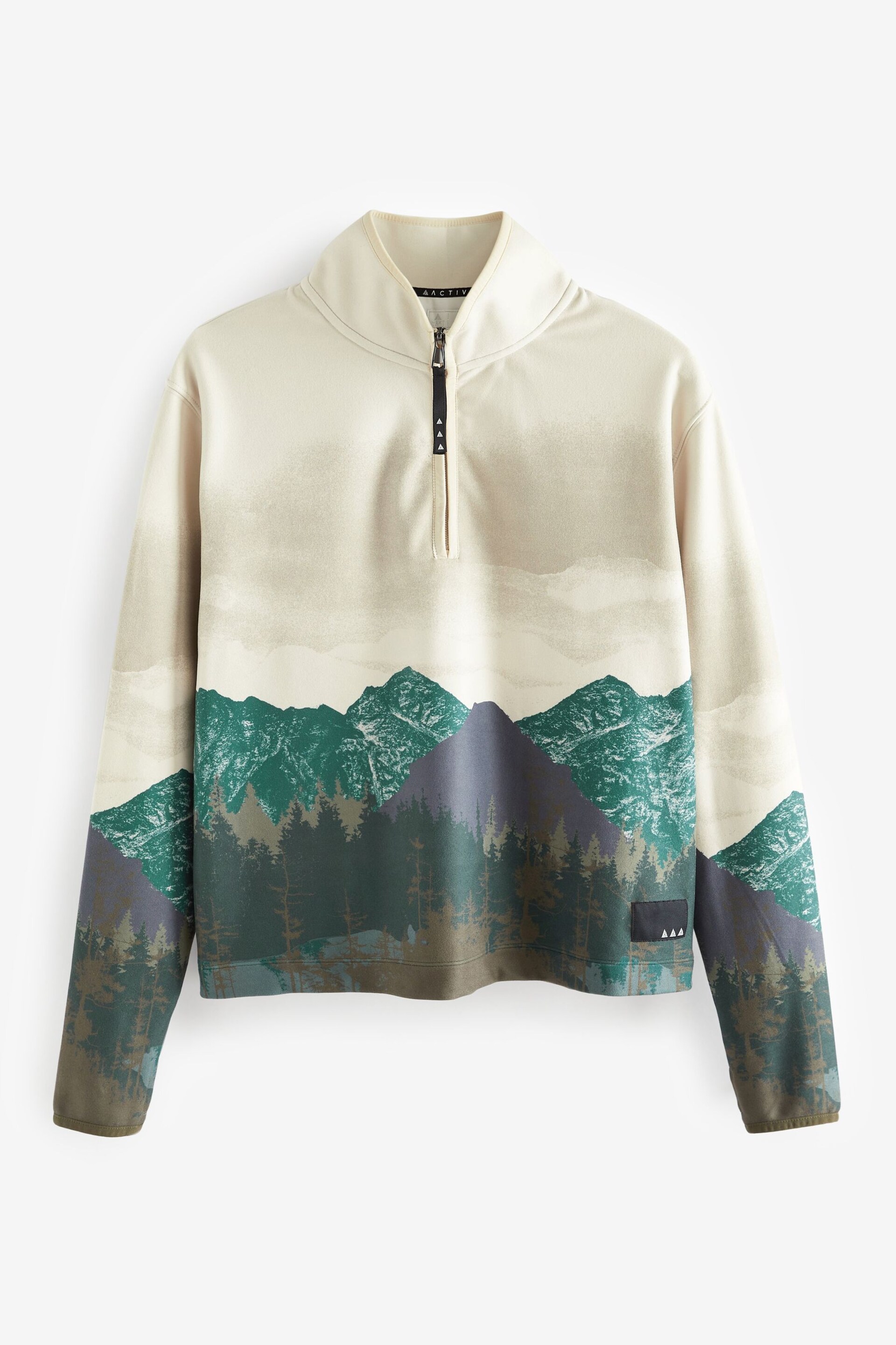 Neutral Outdoor Next Elements Senic Print Fleece Jumper - Image 5 of 6