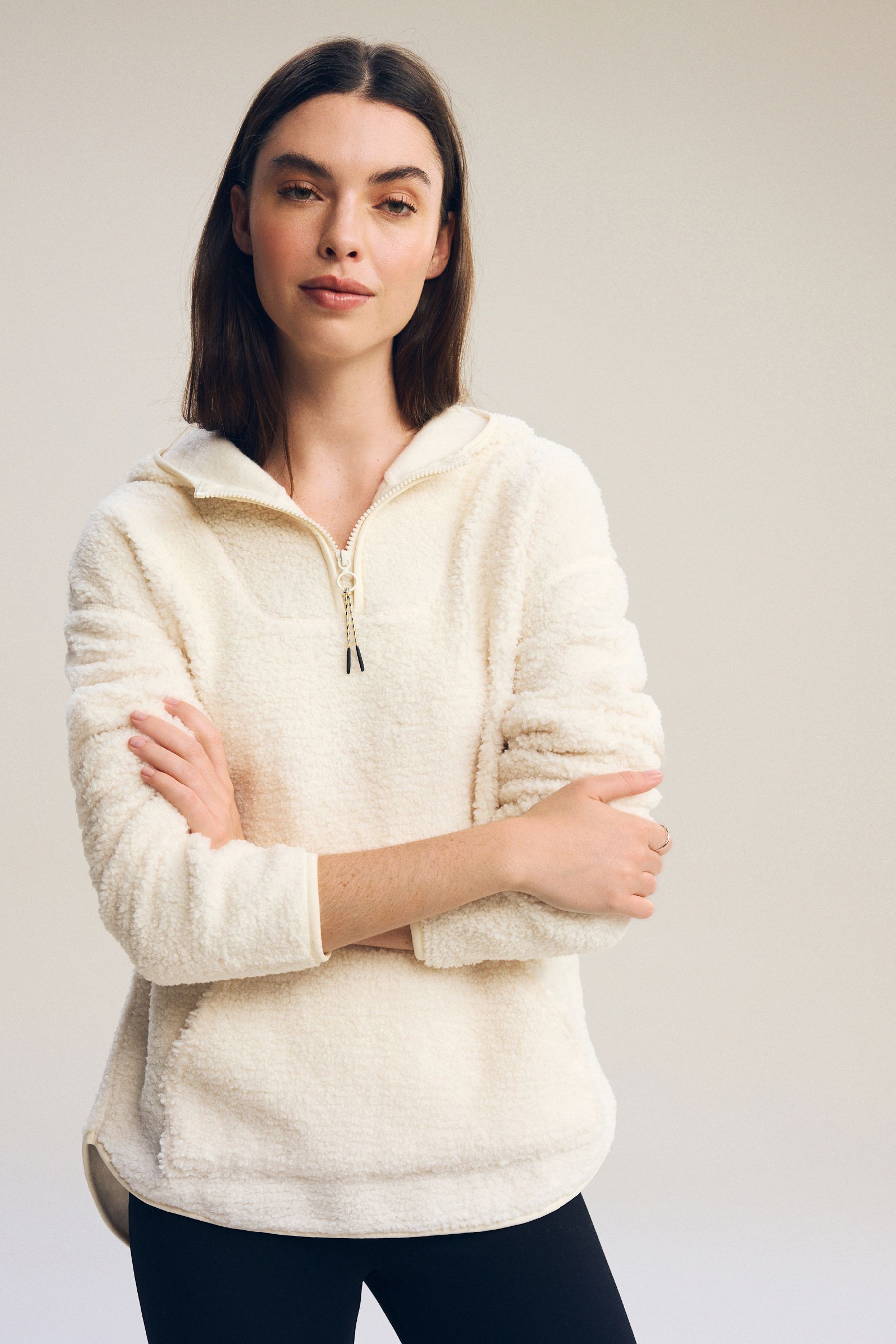 Quarter zip fleece hoodie sales