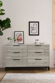 Grey Bronx Oak Effect 6 Drawer Wide Chest of Drawers - Image 1 of 10