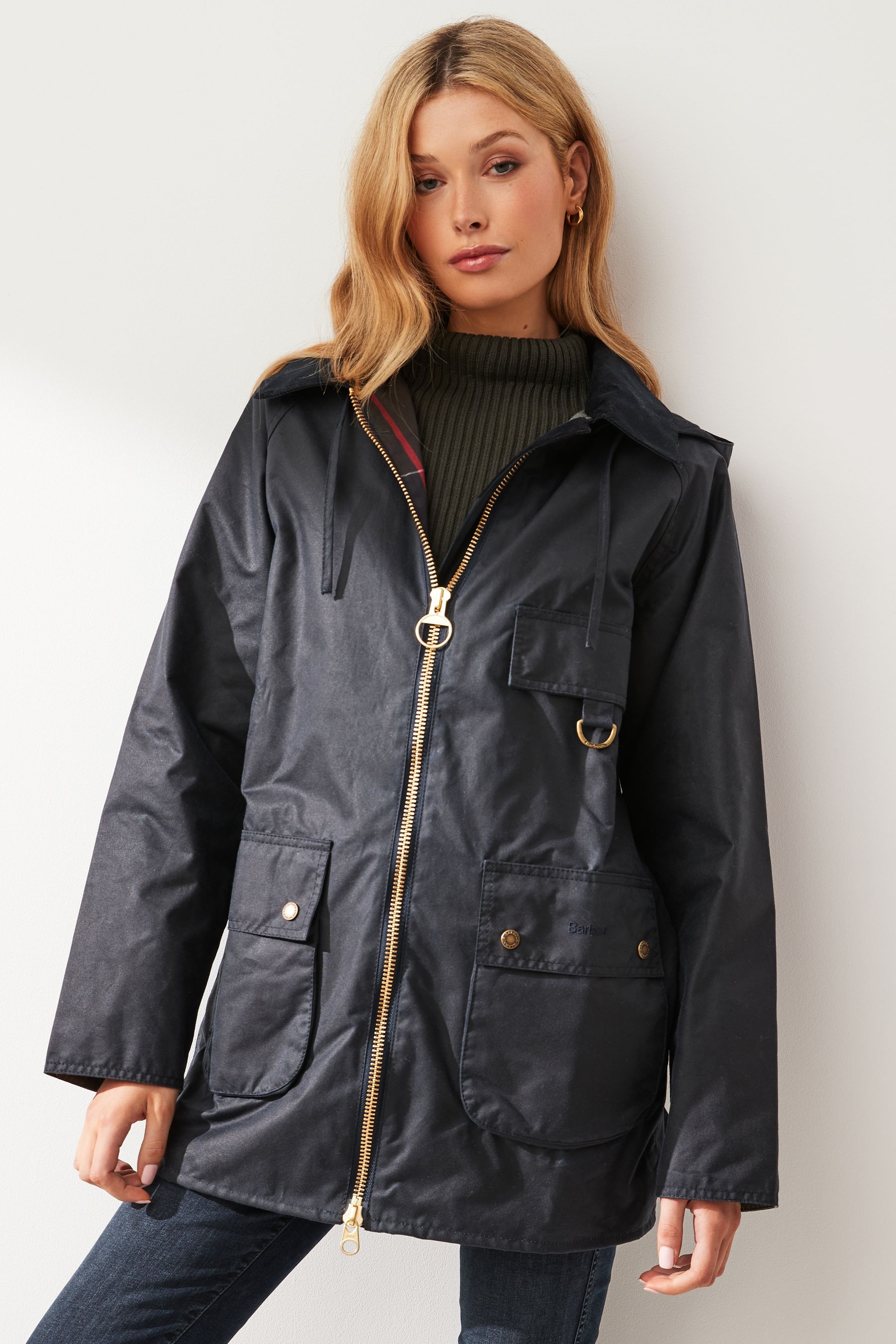 Next navy wax jacket outlet