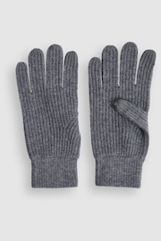 Reiss Charcoal Chesterfield Gs Merino Wool Hat, Scarf, and Gloves Set - Image 6 of 7