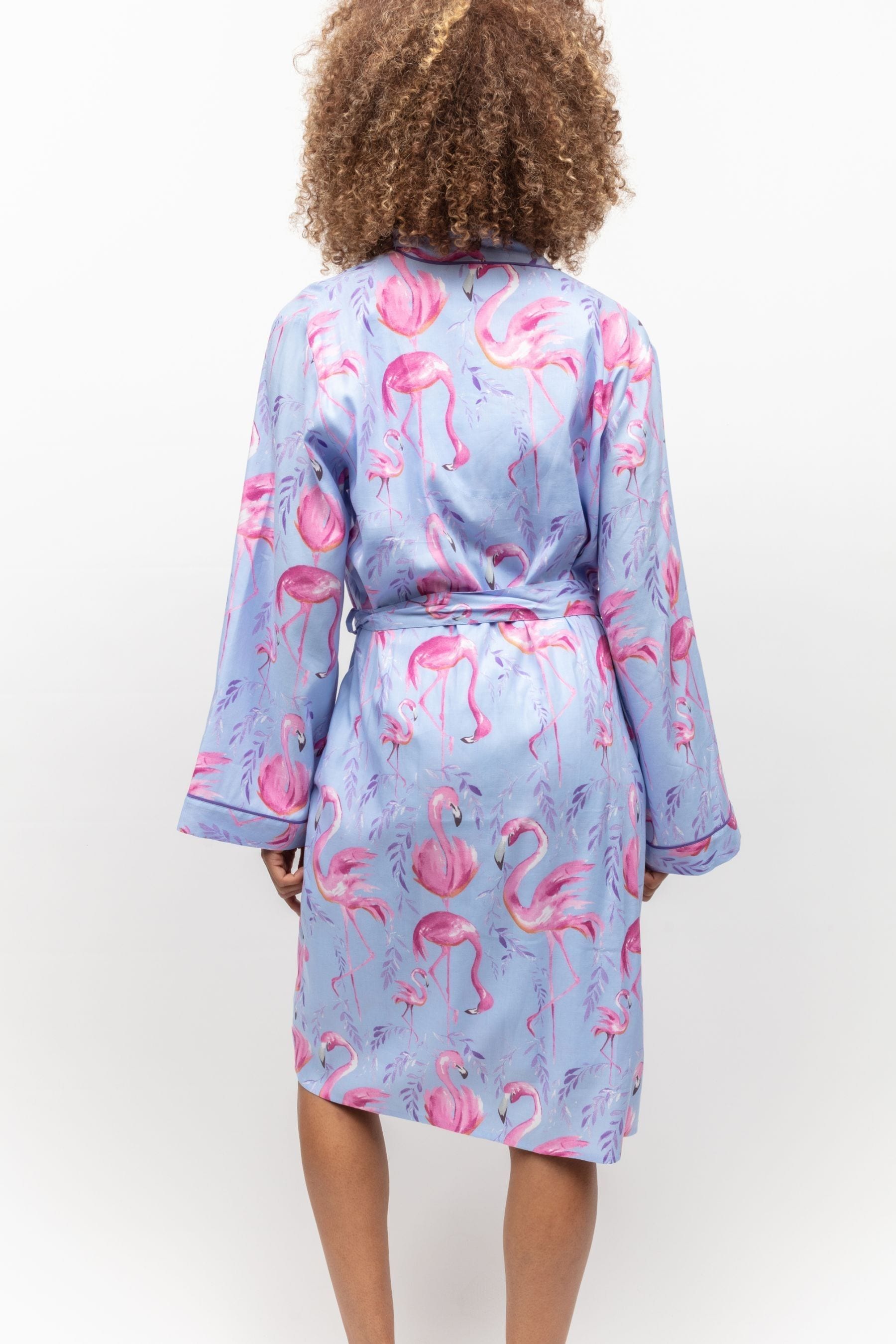 Buy Cyberjammies Blue Cyberjammies Flamingo Print Short Dressing Gown from Next Luxembourg