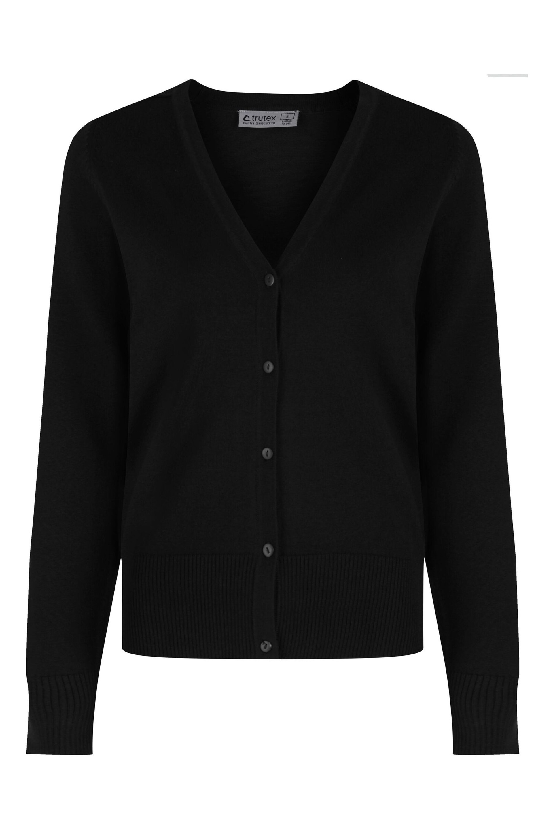 Trutex Black 100% Cotton School Cardigan - Image 2 of 3