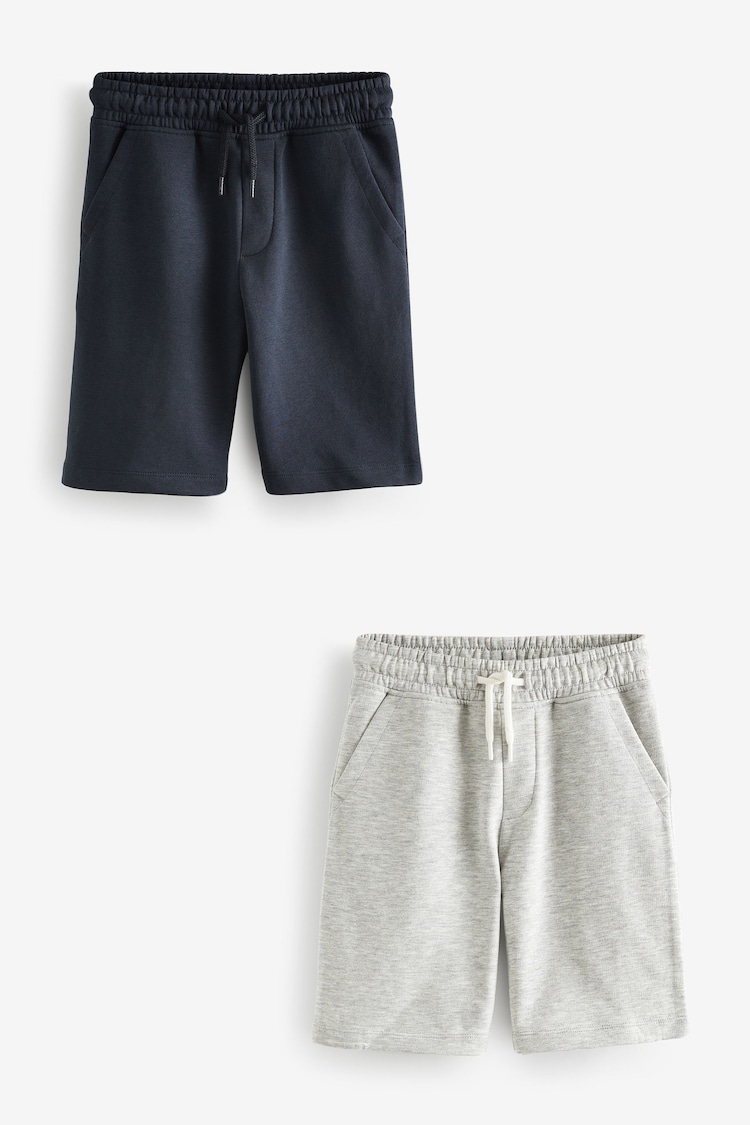 Navy/Charcoal 2 Pack Basic Jersey Shorts (3-16yrs) - Image 1 of 3