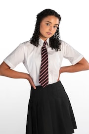 Trutex Girls 2 Pack Short Sleeve Non Iron White School Shirts - Image 4 of 5