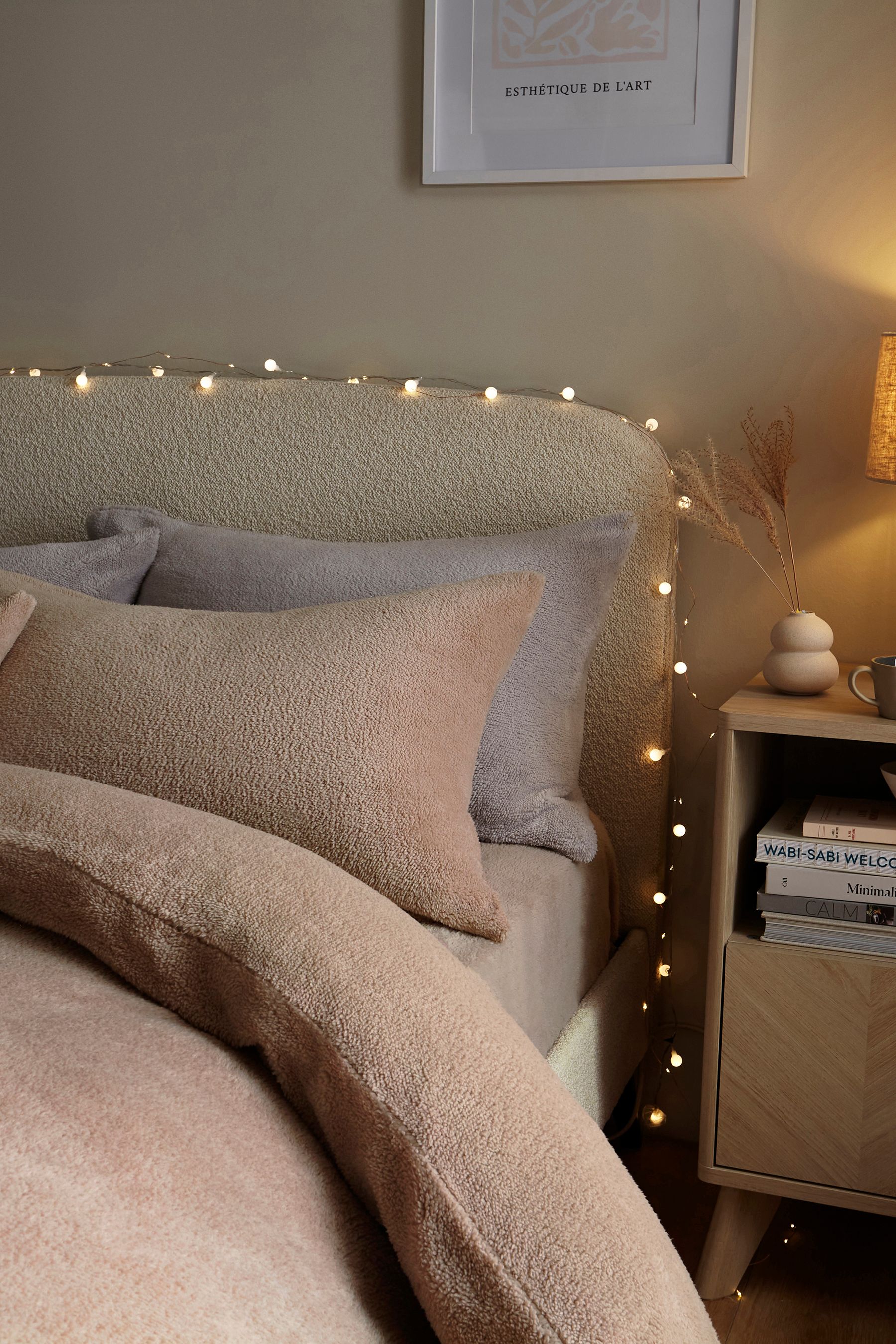 Buy Natural Teddy Borg Fleece Duvet Cover And Pillowcase Set from Next Luxembourg