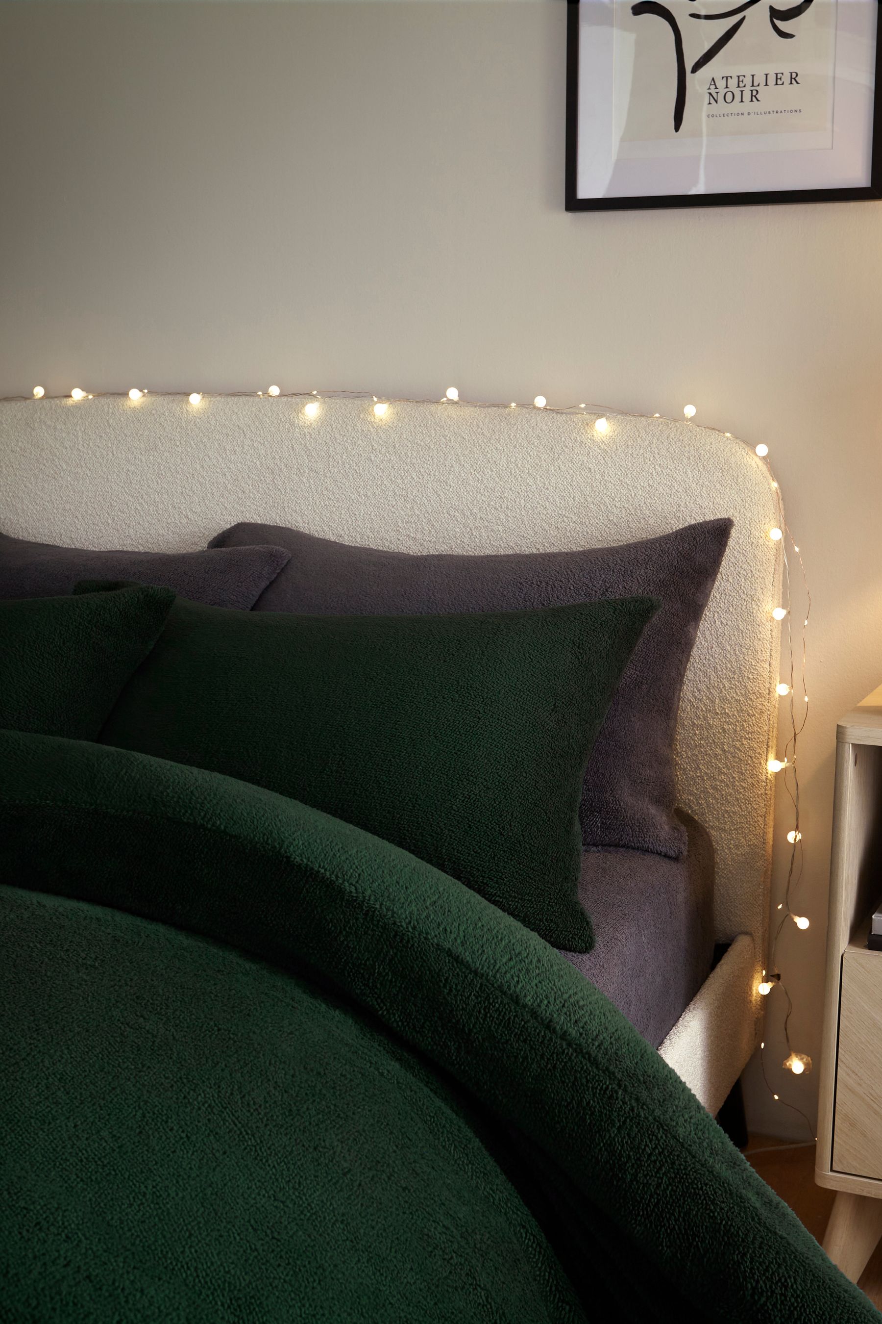 Buy Green Teddy Borg Fleece Duvet Cover And Pillowcase Set from Next Luxembourg